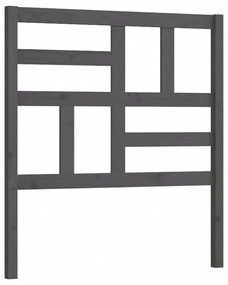 szürke tömör fenyőfa ágyfejtámla 106x4x104 cm