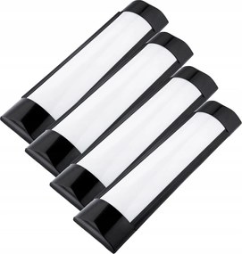 4x Led lámpa Panel Falra szerelhető lámpatest Gerenda Fekete 30cm 9W 6500K Hideg szín