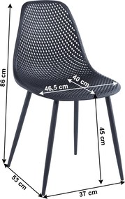 Étkező szék, fekete, TEGRA TYP 2