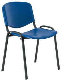 ISO műanyag konferencia szék - fekete lábak, kék