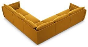 Mustársárga bársony sarokkanapé Vanda – Mazzini Sofas