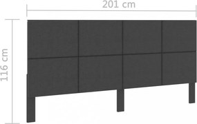sötétszürke szövet steppelt fejvég 200 x 200 cm
