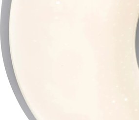 Ezüst színű mennyezeti ventilátor csillag effektussal ,LED-del, fényerőszabályzóval és távirányítóval (60cm)