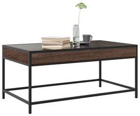 Barna tölgy végtelen hatású LED-es dohányzóasztal 90x50x41 cm