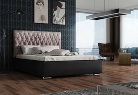 REBECA kárpitozott ágy + ágyrács + matrac, Siena02 kristállyal/Dolaro08, 160x200