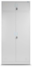 Fém öltözőszekrény BORYS, 900 x 1850 x 500 mm, szürke