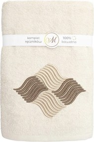 Maribella pamut törölköző szett 3 db-os Hullámok krémszínű