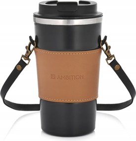 Thermo bögre szíjjal Ambition Camel 500ml barna-fekete