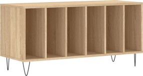 vidaXL sonoma tölgy színű szerelt fa hanglemezszekrény 100x38x48 cm