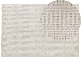 Világosbézs gyapjúszőnyeg 140 x 200 cm LAPSEKI Beliani