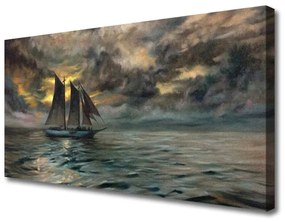 Vászonkép A hajó, tenger, táj 125x50 cm