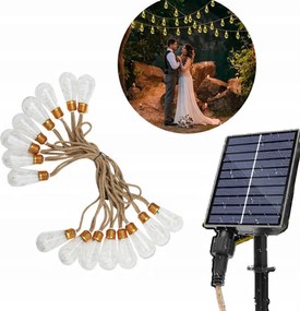 Napelemes Kerti Fényfüzér 7,8m Izzók 16 Led Kültéri Lámpák