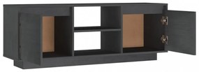 szürke tömör fenyőfa TV-szekrény 110 x 30 x 40 cm