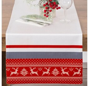 Noel bársonyos felszínű karácsonyi asztali futó Fehér 40x140 cm