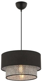 ECHO zsinóros függőlámpa 1xE27/60W/230V fekete/szürke