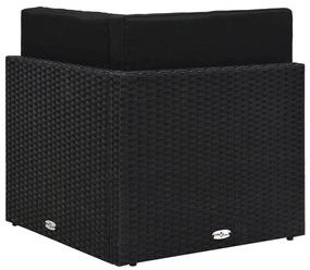 fekete polyrattan sarokkanapé-elem
