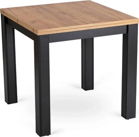 szett étkezőasztal MAX 80-160 cm craft tölgy/fekete és 6 szék PERU fekete