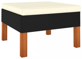 vidaXL 8 részes fekete polyrattan kerti ülőgarnitúra párnákkal