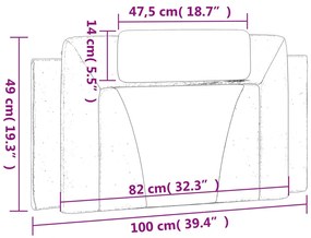 cappuccino színű műbőr fejtámla párna 100 cm