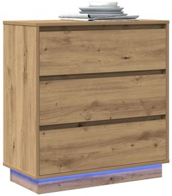 Éjjeli Asztal LED-del, Műgyanta Tölgy 71x34,5x75 cm