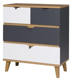 Komód Thalia TM05 K4SZ (arany tölgy + grafit + fehér) . 1058334