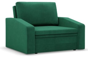 Vertico fekvőfotel, 90 cm széles, bársony, zöld