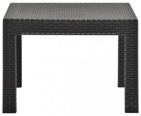 antracitszürke PP rattan kerti asztal 58 x 58 x 41 cm