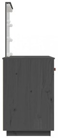 szürke tömör fenyőfa fésülködőasztal LED-del 95 x 50 x 133,5 cm