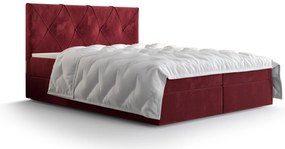 Franciaágy Boxspring 180 cm Athena (bordó) (matraccal és tárolóhellyel). 1046374