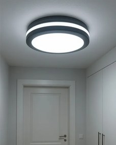 LED mennyezeti lámpa mozgásérzékelővel LED/20W/230V 3000/4000/6500K IP54 antracit