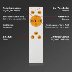 Briloner 3373-016 - dimmelhető LED-es mennyezeti lámpatest STARRY LED/15W/230V 3000-6500K + távirányító