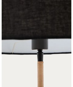 Fekete állólámpa textil búrával (magasság 160 cm) Canar – Kave Home