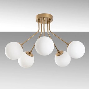 Orion 13961 arany fém és üveg 5 izzós függőlámpa, Ø62 cm