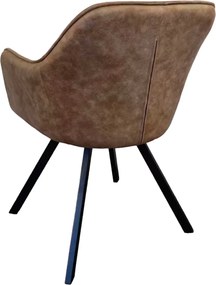 Forgó étkezőszék, szürkésbarna szövet csiszolt bőr hatással, SAMANTA