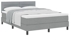 Box Spring Ágy matraccal Világosszürke 140x190 cm Szövet