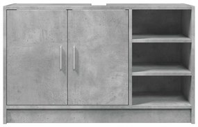 Betonszürke szerelt fa mosdószekrény 90 x 29 x 55 cm