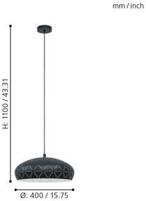 Eglo 98467 - Csillár zsinóron RAMON 1xE27/28W/230V