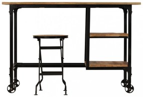 tömör mangófa íróasztal összecsukható ülőkével 115 x 50 x 76 cm