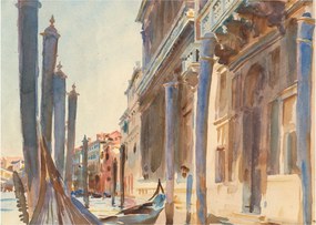Kép - John Singer Sargent, Gondola Moorings on the Grand Canal, reprodukciók (70x50 cm)