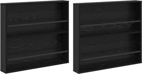 vidaXL Magazin állvány 2 pcs Fekete tölgy 80 x 12 x 70 cm Faanyag