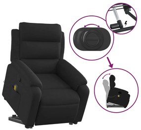 vidaXL fekete szövet dönthető masszázs- és állófotel