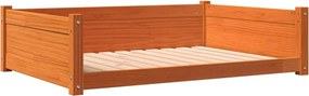 vidaXL viaszbarna tömör fenyőfa kutyaágy 105,5 x 75,5 x 28 cm