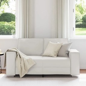 2 Személyes Kanapé Fehér 120 cm Műbőr