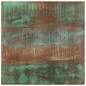 tömör újrahasznosított fa kisasztal kerekekkel 40 x 40 x 42 cm