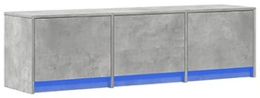 betonszürke szerelt fa TV-szekrény LED-ekkel 140 x 34 x 40 cm