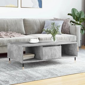 Betonszürke szerelt fa dohányzóasztal 104 x 60 x 35 cm