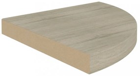tölgyszínű MDF lebegő sarokpolc 35 x 35 x 3,8 cm