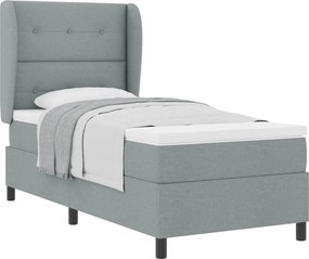 vidaXL Boxrugós ágy matracmal Világosszürke 80 x 200 cm szövet