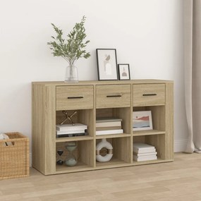 sonoma tölgy színű szerelt fa tálalóasztal 100x30x59,5 cm