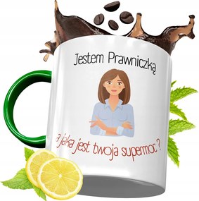 Zöld Bögre Ügyvédnőnek Ajándék, fényképes nyomattal